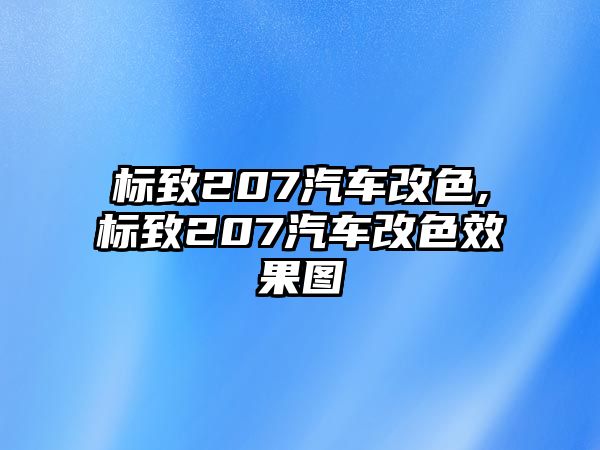 標(biāo)致207汽車(chē)改色,標(biāo)致207汽車(chē)改色效果圖