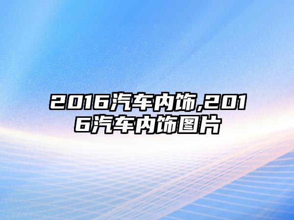 2016汽車內飾,2016汽車內飾圖片