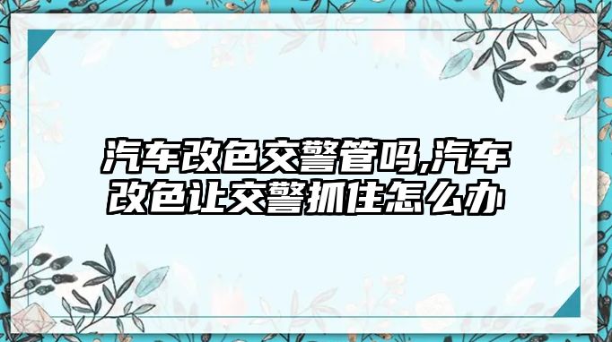 汽車改色交警管嗎,汽車改色讓交警抓住怎么辦