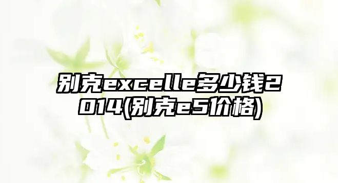 別克excelle多少錢(qián)2014(別克e5價(jià)格)