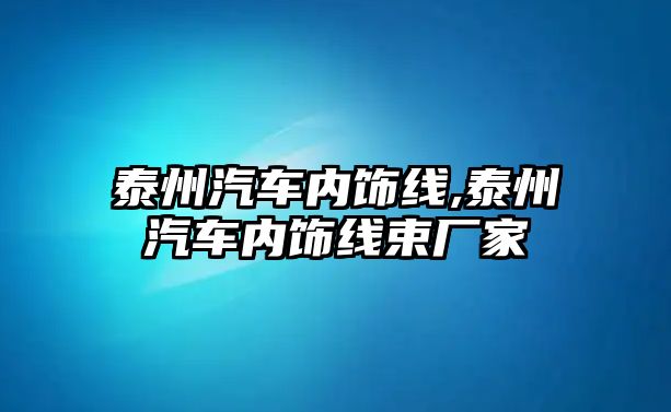 泰州汽車內飾線,泰州汽車內飾線束廠家