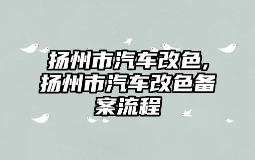 揚州市汽車改色,揚州市汽車改色備案流程