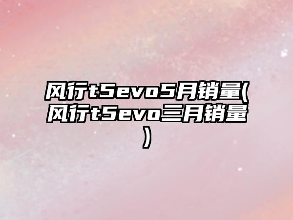 風行t5evo5月銷量(風行t5evo三月銷量)