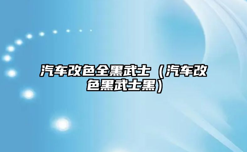 汽車改色全黑武士（汽車改色黑武士黑）