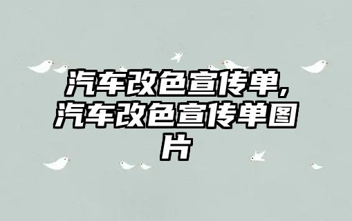 汽車改色宣傳單,汽車改色宣傳單圖片