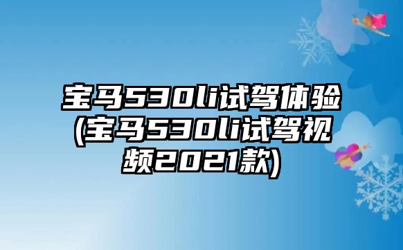 寶馬530li試駕體驗(yàn)(寶馬530li試駕視頻2021款)