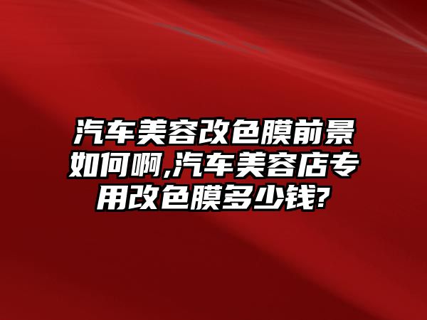 汽車美容改色膜前景如何啊,汽車美容店專用改色膜多少錢?