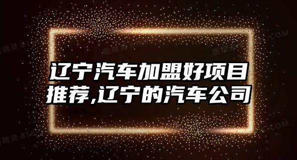 遼寧汽車加盟好項目推薦,遼寧的汽車公司