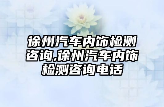 徐州汽車內(nèi)飾檢測咨詢,徐州汽車內(nèi)飾檢測咨詢電話