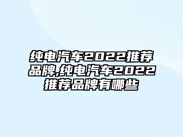 純電汽車2022推薦品牌,純電汽車2022推薦品牌有哪些