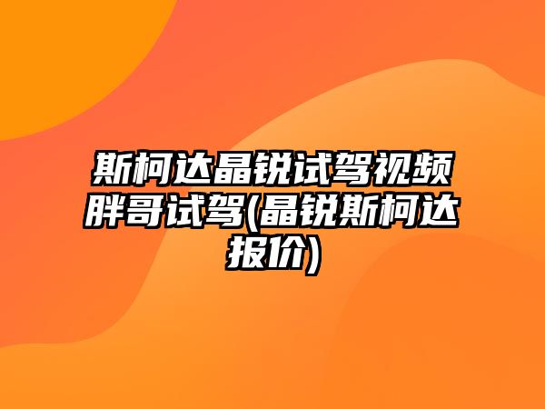 斯柯達晶銳試駕視頻胖哥試駕(晶銳斯柯達報價)