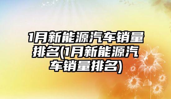 1月新能源汽車(chē)銷(xiāo)量排名(1月新能源汽車(chē)銷(xiāo)量排名)