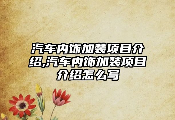 汽車內(nèi)飾加裝項(xiàng)目介紹,汽車內(nèi)飾加裝項(xiàng)目介紹怎么寫(xiě)