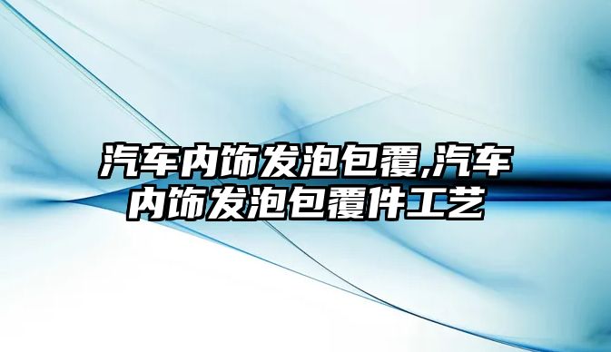 汽車內飾發(fā)泡包覆,汽車內飾發(fā)泡包覆件工藝