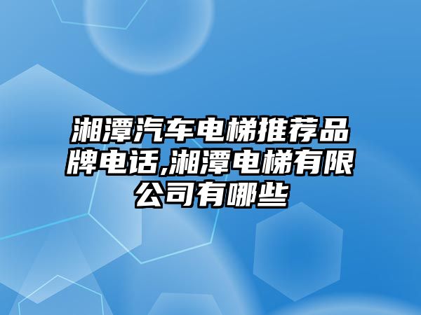 湘潭汽車電梯推薦品牌電話,湘潭電梯有限公司有哪些