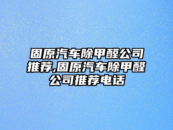 固原汽車除甲醛公司推薦,固原汽車除甲醛公司推薦電話