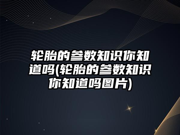 輪胎的參數(shù)知識你知道嗎(輪胎的參數(shù)知識你知道嗎圖片)