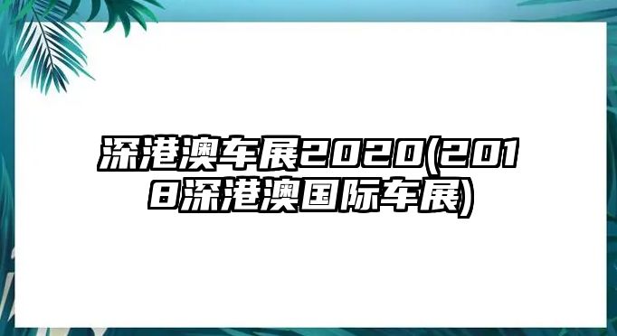 深港澳車(chē)展2020(2018深港澳國(guó)際車(chē)展)