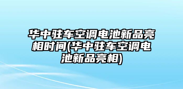 華中駐車(chē)空調(diào)電池新品亮相時(shí)間(華中駐車(chē)空調(diào)電池新品亮相)