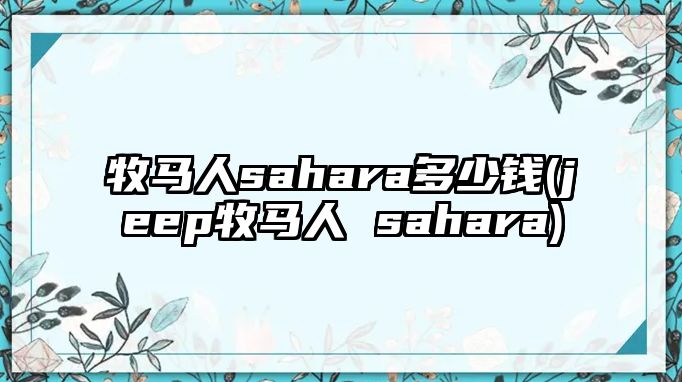 牧馬人sahara多少錢(jeep牧馬人 sahara)