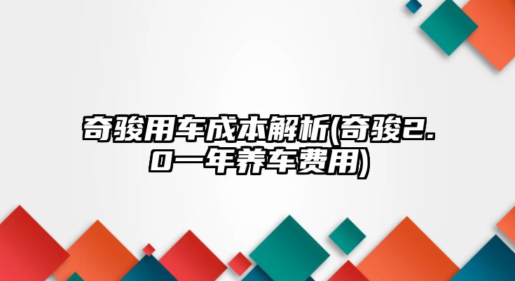 奇駿用車成本解析(奇駿2.0一年養(yǎng)車費(fèi)用)