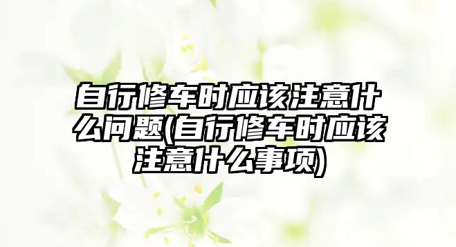 自行修車時(shí)應(yīng)該注意什么問(wèn)題(自行修車時(shí)應(yīng)該注意什么事項(xiàng))