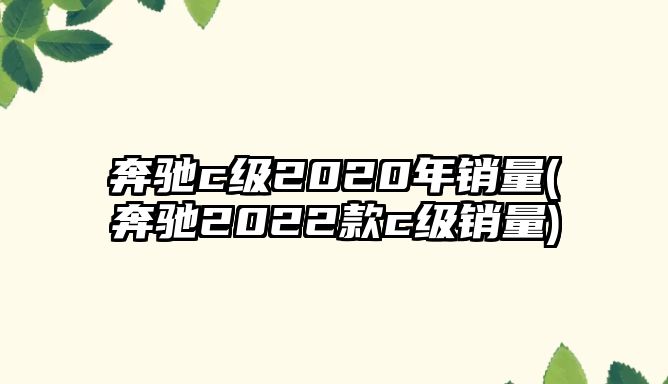 奔馳c級2020年銷量(奔馳2022款c級銷量)