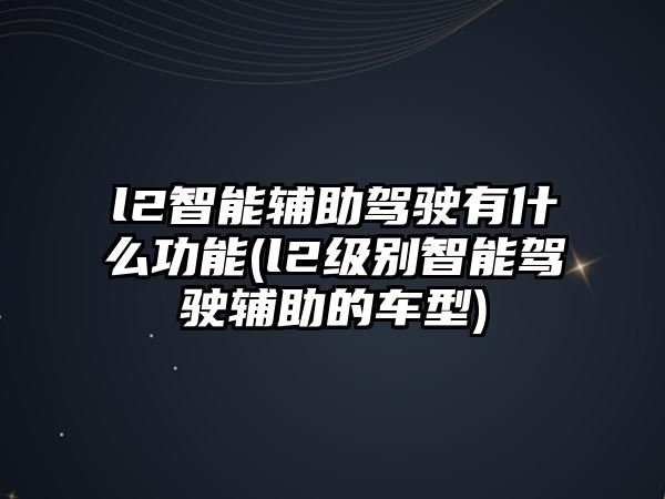 l2智能輔助駕駛有什么功能(l2級別智能駕駛輔助的車型)