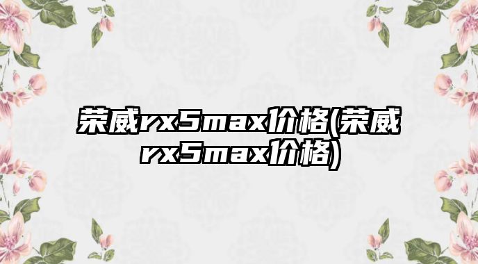 榮威rx5max價(jià)格(榮威rx5max價(jià)格)