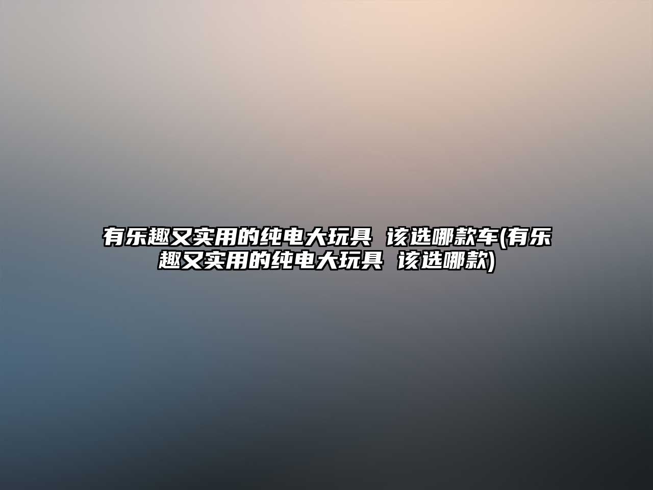 有樂趣又實用的純電大玩具 該選哪款車(有樂趣又實用的純電大玩具 該選哪款)