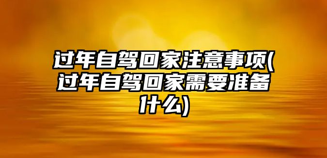 過(guò)年自駕回家注意事項(xiàng)(過(guò)年自駕回家需要準(zhǔn)備什么)