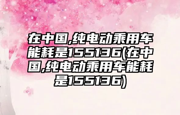 在中國,純電動乘用車能耗是155136(在中國,純電動乘用車能耗是155136)