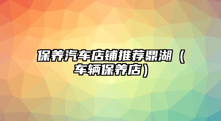 保養(yǎng)汽車店鋪推薦鼎湖（車輛保養(yǎng)店）