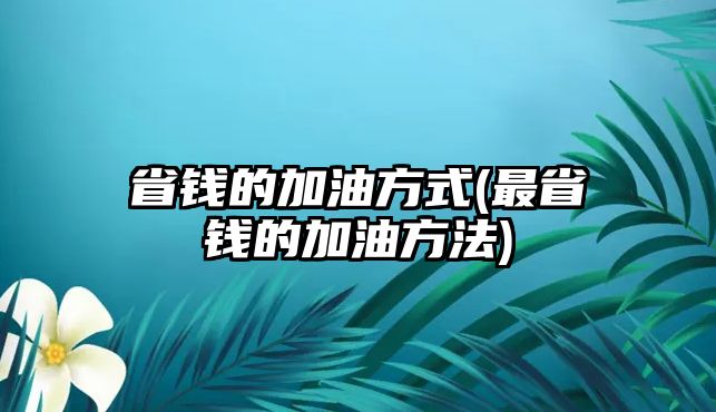 省錢的加油方式(最省錢的加油方法)