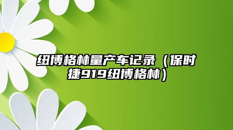 紐博格林量產(chǎn)車記錄（保時捷919紐博格林）