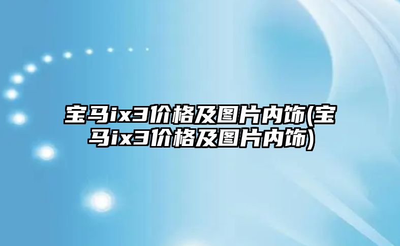 寶馬ix3價格及圖片內飾(寶馬ix3價格及圖片內飾)