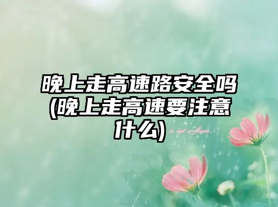 晚上走高速路安全嗎(晚上走高速要注意什么)