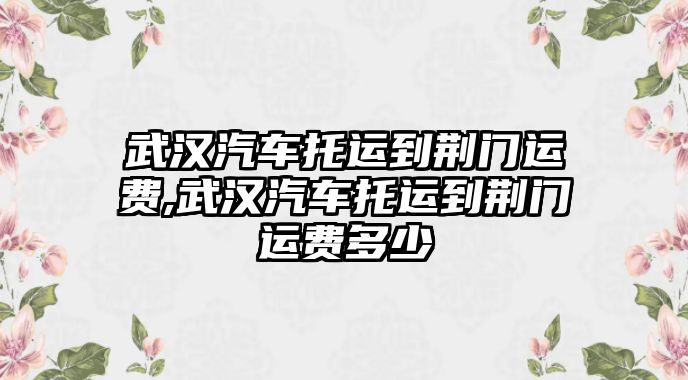 武漢汽車托運到荊門運費,武漢汽車托運到荊門運費多少