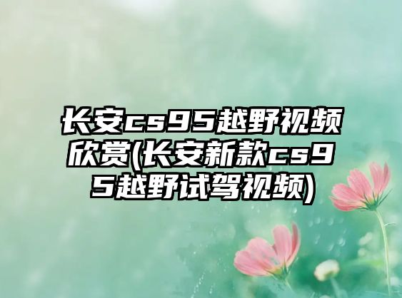 長安cs95越野視頻欣賞(長安新款cs95越野試駕視頻)