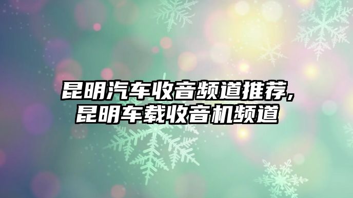 昆明汽車收音頻道推薦,昆明車載收音機(jī)頻道