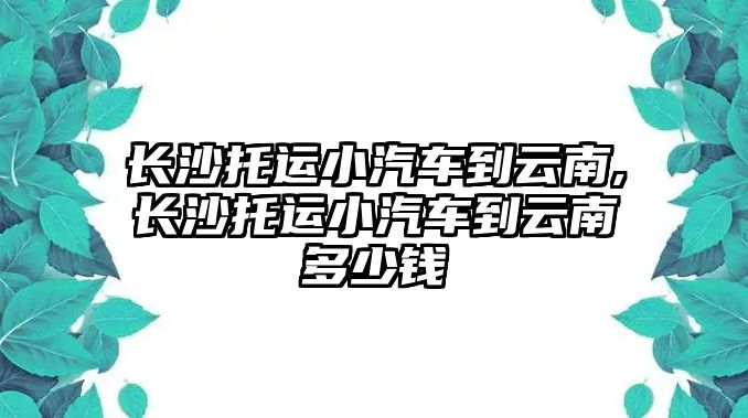 長(zhǎng)沙托運(yùn)小汽車到云南,長(zhǎng)沙托運(yùn)小汽車到云南多少錢