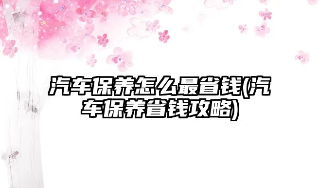 汽車保養(yǎng)怎么最省錢(汽車保養(yǎng)省錢攻略)