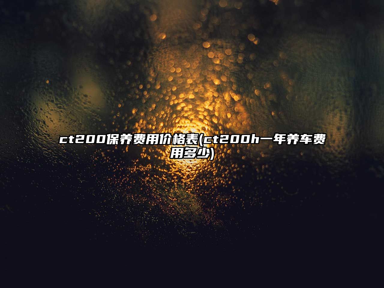 ct200保養(yǎng)費(fèi)用價(jià)格表(ct200h一年養(yǎng)車費(fèi)用多少)