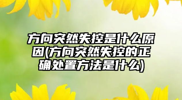 方向突然失控是什么原因(方向突然失控的正確處置方法是什么)