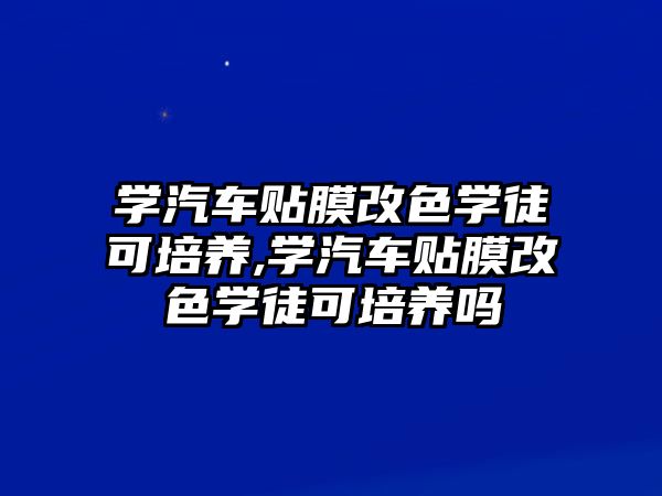 學汽車貼膜改色學徒可培養(yǎng),學汽車貼膜改色學徒可培養(yǎng)嗎