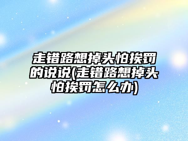 走錯路想掉頭怕挨罰的說說(走錯路想掉頭怕挨罰怎么辦)