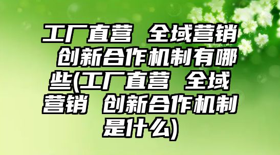 工廠直營(yíng) 全域營(yíng)銷 創(chuàng)新合作機(jī)制有哪些(工廠直營(yíng) 全域營(yíng)銷 創(chuàng)新合作機(jī)制是什么)