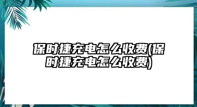 保時捷充電怎么收費(保時捷充電怎么收費)