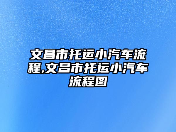 文昌市托運(yùn)小汽車流程,文昌市托運(yùn)小汽車流程圖