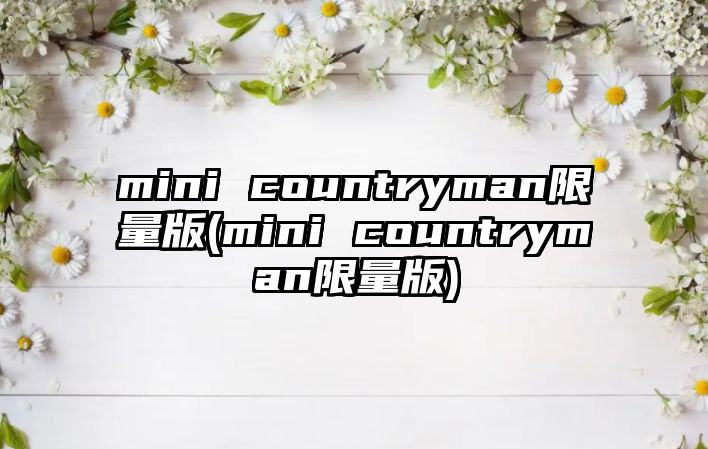 mini countryman限量版(mini countryman限量版)